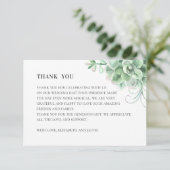 Carte De Remerciements Aquarelle succulente. Mariage cactus. Botanique (Debout devant)