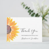 Carte De Remerciements Aquarelle Sunflower WeddingMerci (Debout devant)