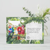 Carte De Remerciements Aquarelle T-Rex Dinosaur Anniversaire Photo (Debout devant)