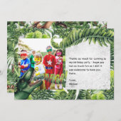 Carte De Remerciements Aquarelle T-Rex Dinosaur Anniversaire Photo (Devant / Derrière)