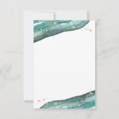 Carte De Remerciements Aquarelle Teal et or rose Geode (Dos)