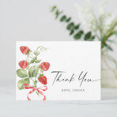 Carte De Remerciements Aquarelle tendance Fraise de prairie (Debout devant)