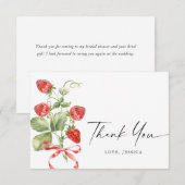 Carte De Remerciements Aquarelle tendance Fraise de prairie (Devant / Derrière)