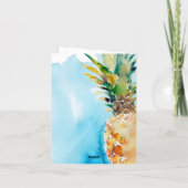 Carte De Remerciements Aquarelle tropicale de l'ananas Mariage (Dos)