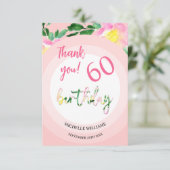 Carte De Remerciements Aquarelle tropicale estivale rose (Debout devant)