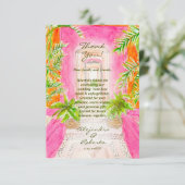 Carte De Remerciements Aquarelle tropicale Mariage de destination mexicai (Debout devant)