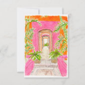 Carte De Remerciements Aquarelle tropicale Mariage de destination mexicai (Dos)