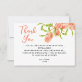 Carte De Remerciements Aquarelle Un Petit Coeur de Pêche (Devant)