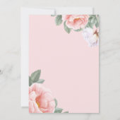 Carte De Remerciements Aquarelle végétale rose (Dos)