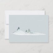 Carte De Remerciements Aquarelle Verdure Bois Pins Mariage (Dos)