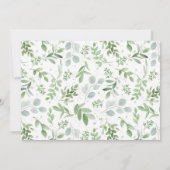 Carte De Remerciements Aquarelle Verdure et fleurs Première communion (Dos)