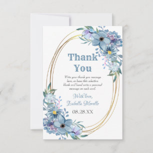 Carte De Remerciements Aquarelle Verdure Or floral 50e anniversaire