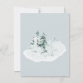 Carte De Remerciements Aquarelle Vert Blanc Forêt Pins Mariage (Dos)