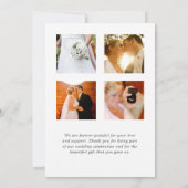 Carte De Remerciements Aquarelle Vert Mariage Photo Collage (Dos)