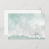 Carte De Remerciements Aquarelle verte personnelle Nom initial Monographi (Devant / Derrière)