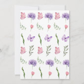 Carte De Remerciements Aquarelle violet Fleur sauvage (Dos)