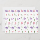 Carte De Remerciements Aquarelle violet Fleur sauvage (Dos)