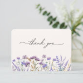 Carte De Remerciements Aquarelle violet Fleur sauvage Meadow (Debout devant)