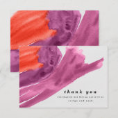 Carte De Remerciements Aquarelle Violet Moderne (Devant / Derrière)