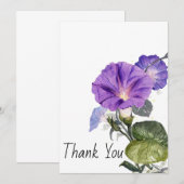 Carte De Remerciements Aquarelle violet pétunia (Devant / Derrière)