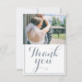 Carte De Remerciements Aquarelle violette moderne Mariage Floral (Devant)