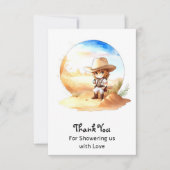 Carte De Remerciements Aquarelle Western Wild West Cowboy (Devant)