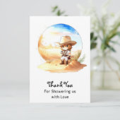 Carte De Remerciements Aquarelle Western Wild West Cowboy (Debout devant)