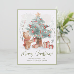 Carte De Remerciements Aquarelle Whimsical Scène de Noël