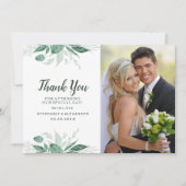 Carte De Remerciements Aquarelle Wild Feuilles Hunter Mariage vert (Devant)