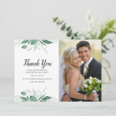 Carte De Remerciements Aquarelle Wild Feuilles Hunter Mariage vert (Debout devant)