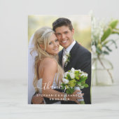 Carte De Remerciements Aquarelle Wild Feuilles Hunter Mariage vert (Debout devant)