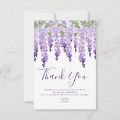 Carte De Remerciements Aquarelle Wisteria | BAT MITZVAH (Devant)