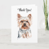 Carte De Remerciements Aquarelle Yorkie (Devant)