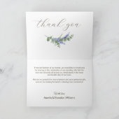 Carte De Remerciements Aquarelles Fleurs sauvages et Bleuet Rustique (Intérieur)