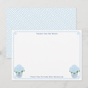 Carte De Remerciements Aquarelles Hydrangeas Quelque Chose de Bleu Baby S
