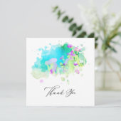 Carte De Remerciements *~* AR15 Fleurs d'oiseaux - PHOTO QR Mariage artis (Debout devant)