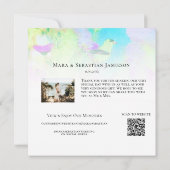 Carte De Remerciements *~* AR15 Fleurs d'oiseaux - PHOTO QR Mariage artis (Dos)