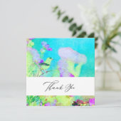 Carte De Remerciements ~* AR15 Fleurs d'oiseaux - QR PHOTO Mariage d'art (Debout devant)