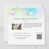 Carte De Remerciements ~* AR15 Fleurs d'oiseaux - QR PHOTO Mariage d'art (Dos)