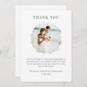 Carte De Remerciements *~* AR16 Elégant code QR PHOTO DO-IT-YOURSELF Mari (Devant / Derrière)