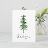 Carte De Remerciements Arbre à pin aquarelle (Debout devant)