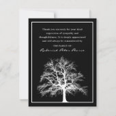 Carte De Remerciements Arbre commémoratif élégant | Remerciement funérair (Devant)