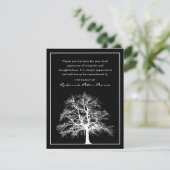 Carte De Remerciements Arbre commémoratif élégant | Remerciement funérair (Debout devant)