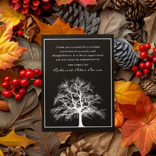 Carte De Remerciements Arbre commémoratif élégant Remerciement funérair