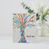 Carte de remerciements Arbre de mosaïque budgétair (Debout devant)