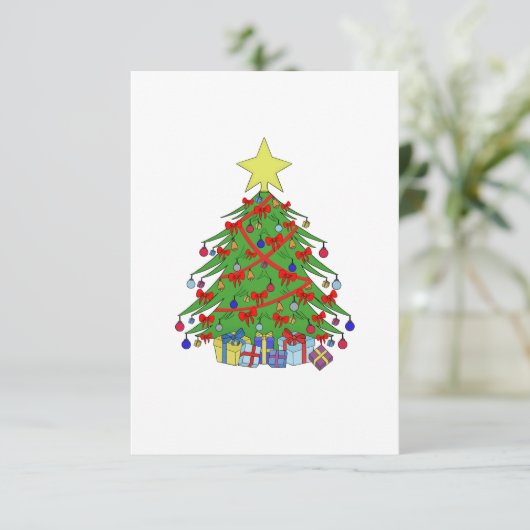 Carte De Remerciements Arbre de Noël (Debout devant)