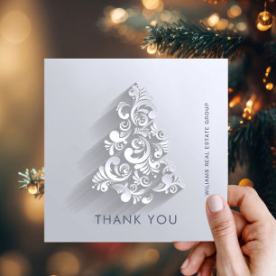 Carte De Remerciements Arbre de Noël 3D Ornement Fête d'entreprise