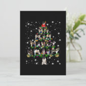 Carte De Remerciements Arbre De Noël Akita Couvert De Flashli (Debout devant)