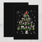 Carte De Remerciements Arbre De Noël Akita Couvert De Flashli (Devant / Derrière)