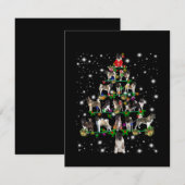 Carte De Remerciements Arbre De Noël Akita Couvert De Flashli (Devant / Derrière)